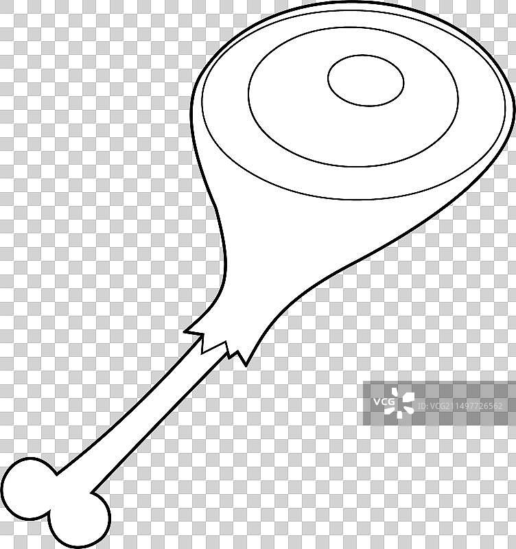 烤猪腿卡通轮廓图片素材