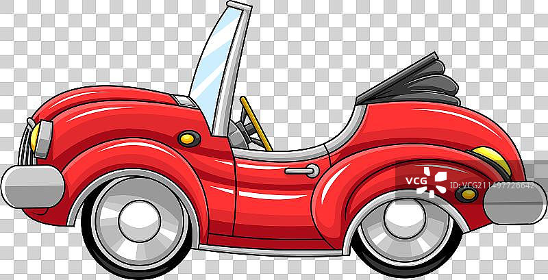 卡通红色跑车图片素材