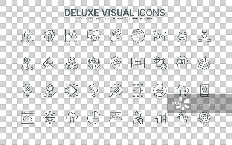 机器学习黑红细线图标图片素材