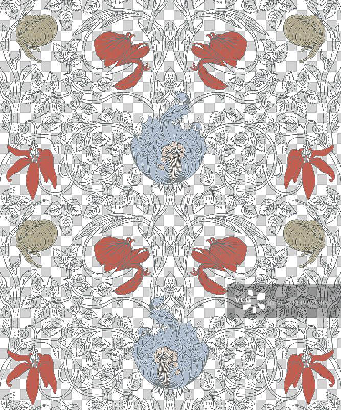 复古花卉无缝图案图片素材