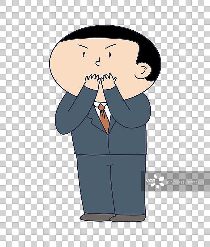 元素：捂住嘴的人物图片素材