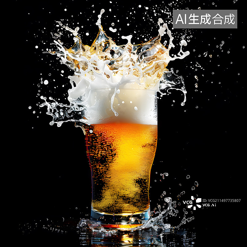 【AI数字艺术】AIGC：夏天冰镇啤酒 啤酒节图片素材