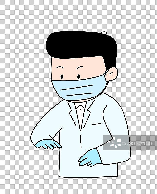 医生，体检，屁股，痔疮，肛瘘，描边风格简笔画设计元素图片素材