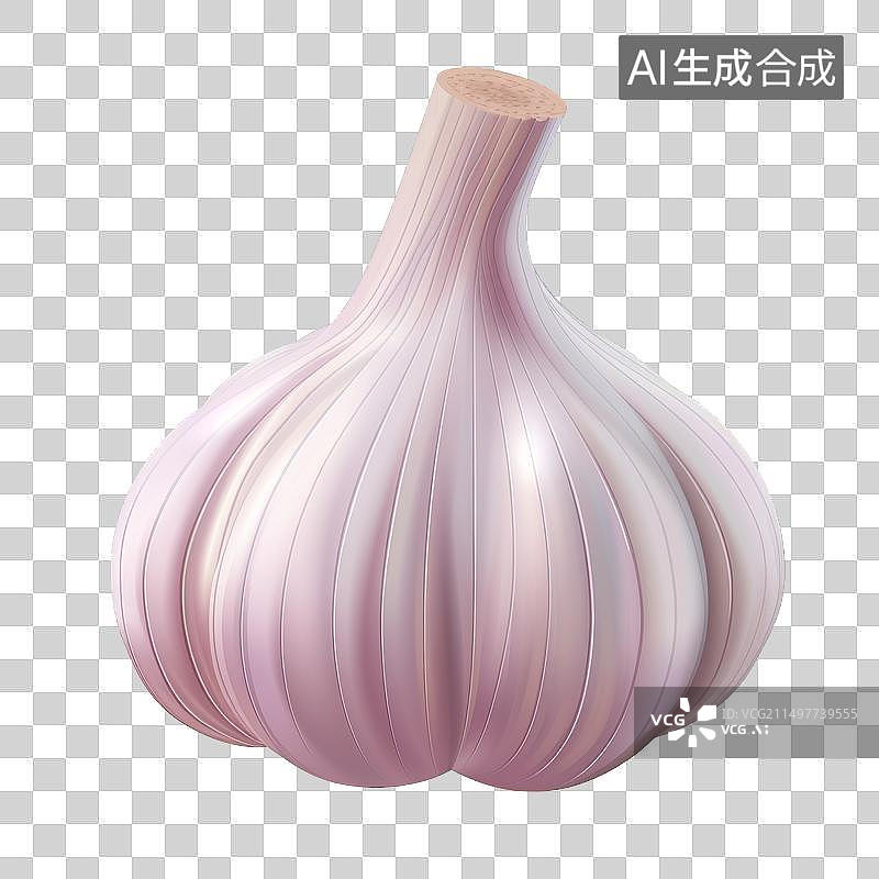 【AI数字艺术】3D卡通大蒜PNG设计元素图片素材
