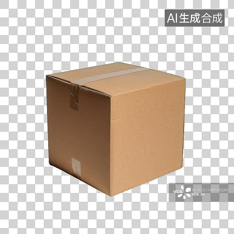 【AI数字艺术】写实风格封闭的纸箱PNG设计元素图片素材