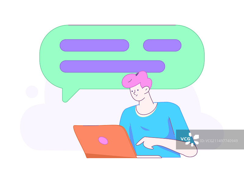 与咨询顾问进行沟通扁平矢量人物概念运营手绘插画图片素材