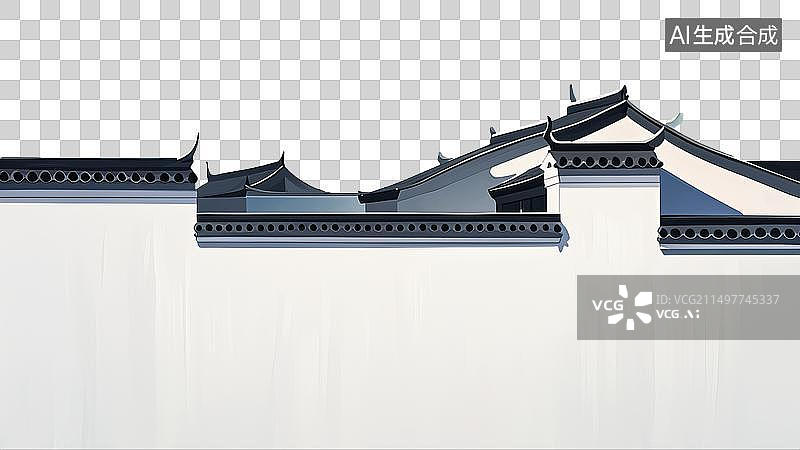 【AI数字艺术】马头墙新中式中国风现代简约高雅图片素材