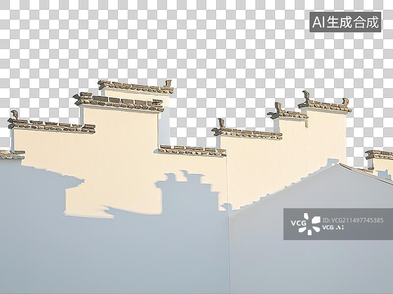【AI数字艺术】马头墙新中式中国风现代简约高雅图片素材