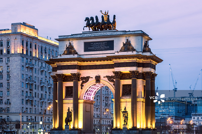 俄罗斯莫斯科胜利广场凯旋门图片素材