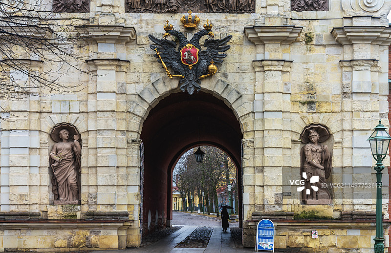 俄罗斯圣彼得堡彼得保罗要塞城门图片素材