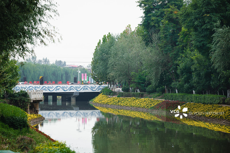 蠡县的月明河风光图片素材