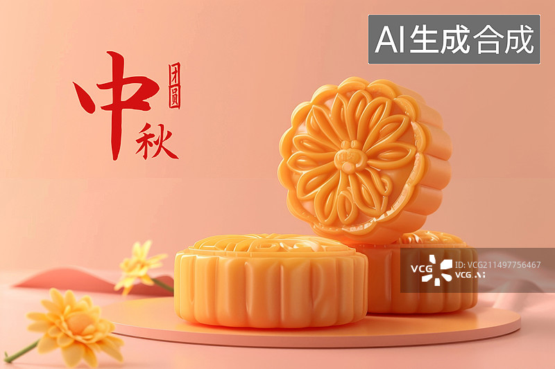 【AI数字艺术】中秋节月饼图片素材