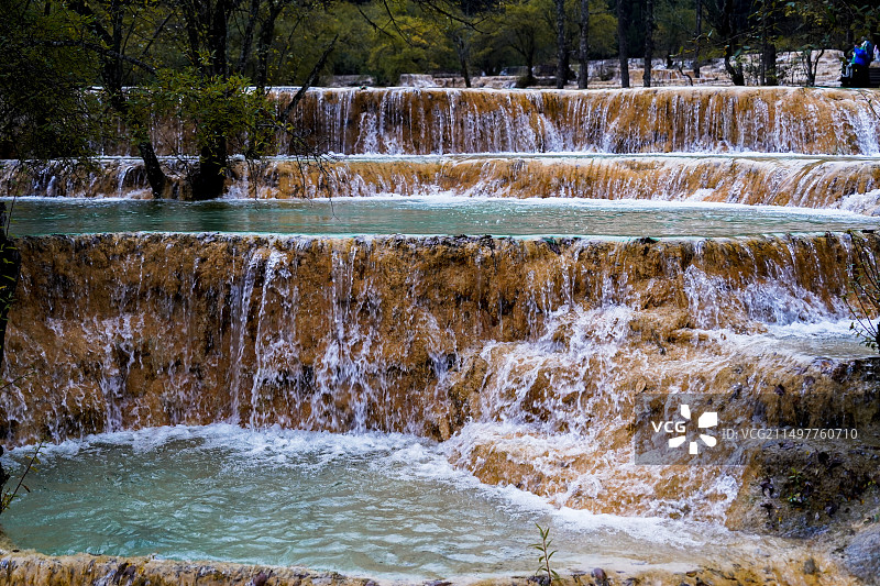 四川阿巴黄龙景区钙化景观图片素材