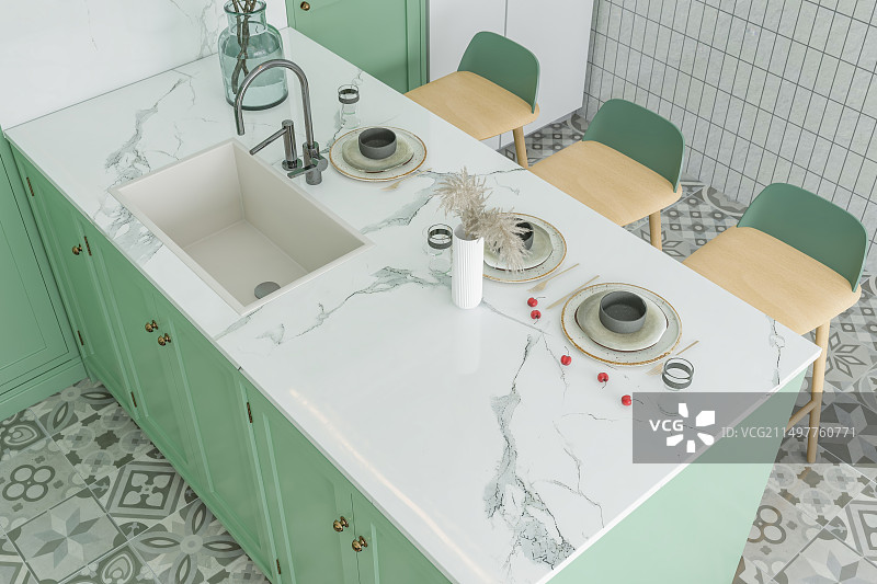 高档厨房餐桌餐具图片素材