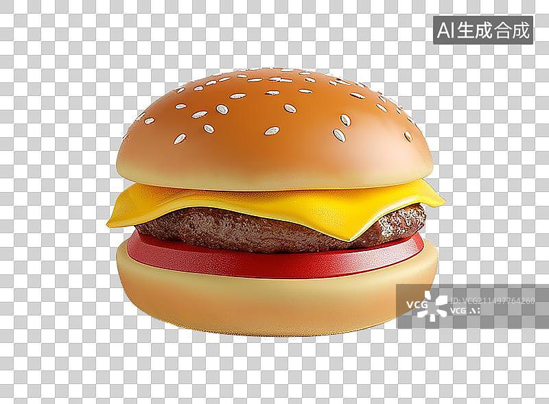 【AI数字艺术】3d立体汉堡免抠元素插画广告配图图片素材