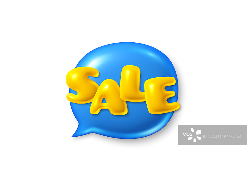 3D蓝色促销特惠气泡图标图片素材