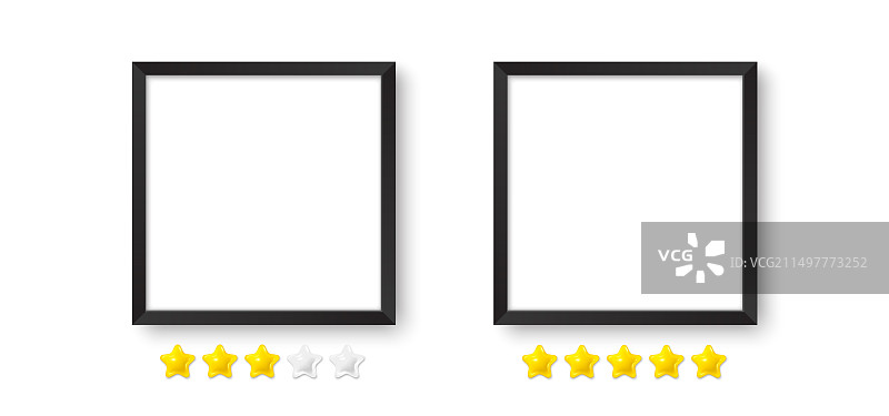 逼真方形黑色相框模型图片素材