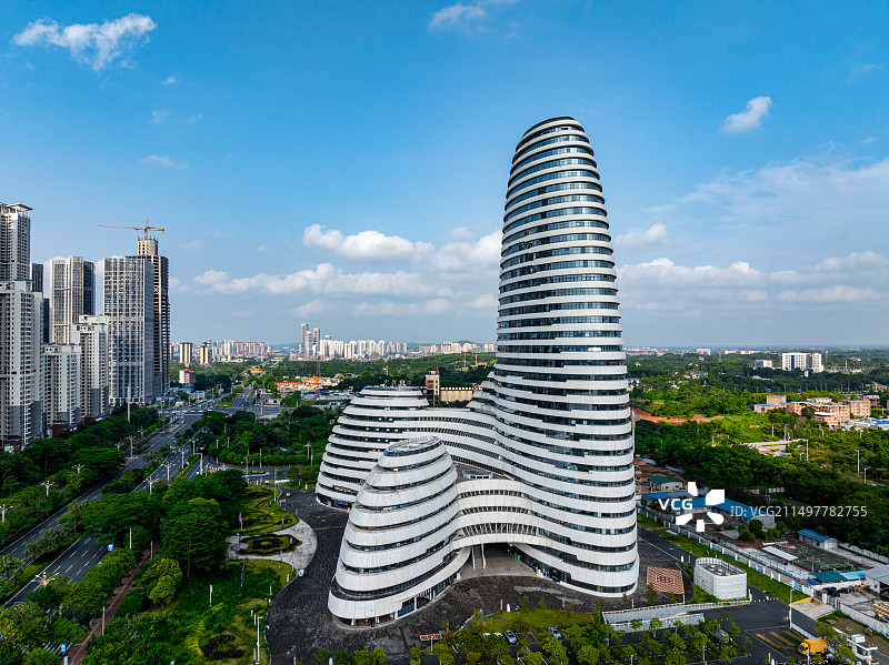 航拍广西新媒体中心全景图片素材