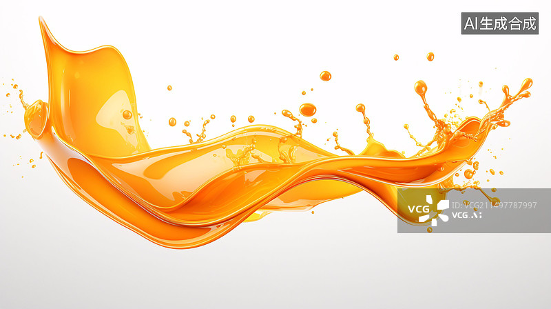 【AI数字艺术】橙汁飞溅切片橙汁飞溅概念插图图片素材