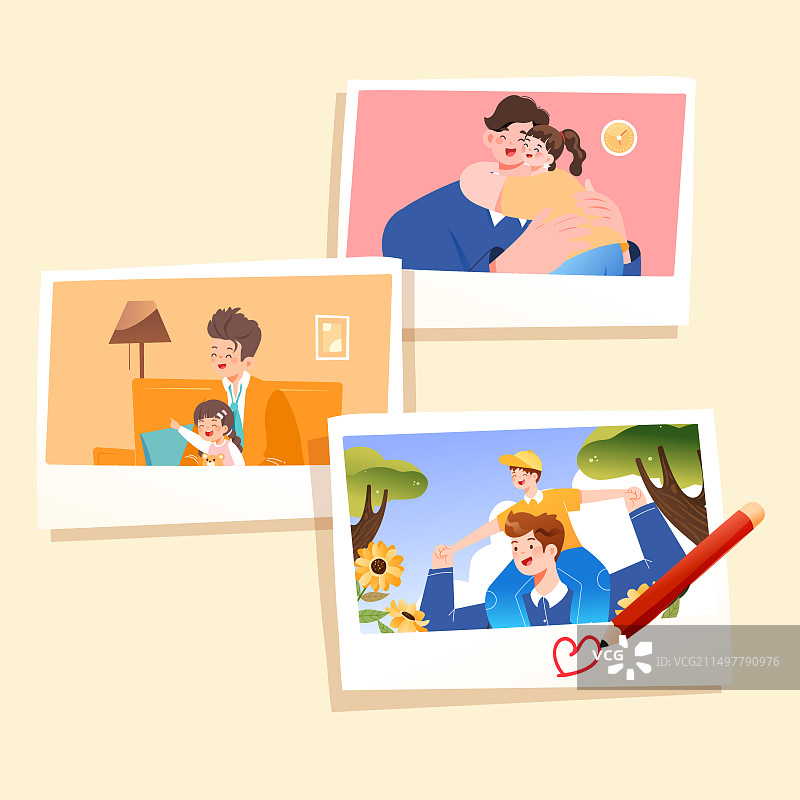 卡通夏季夏天暑期生活父亲节家人亲子户外活动旅游出行旅行带娃情侣公园乐园自然风景休闲娱乐渐变矢量插画图片素材