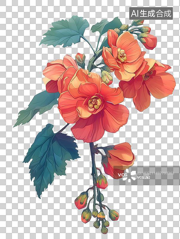 【AI数字艺术】红色芙蓉花图片素材