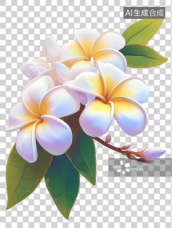 【AI数字艺术】优美的鸡蛋花图片素材