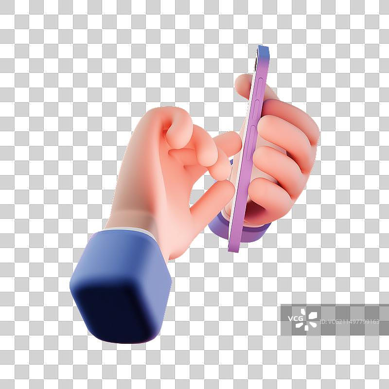 三维渲染卡通玩手机免抠元素图片素材