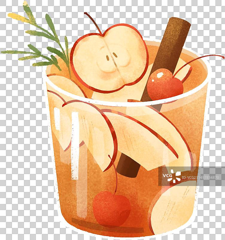 苹果肉桂气泡茶图片素材