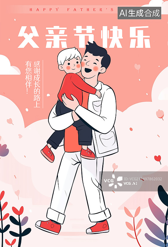 【AI数字艺术】父亲节海报模板图片素材