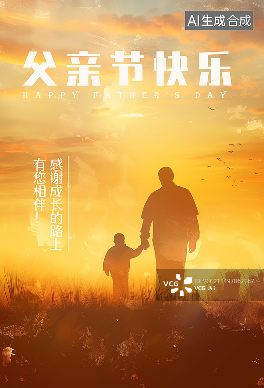 【AI数字艺术】父亲节海报模板图片素材