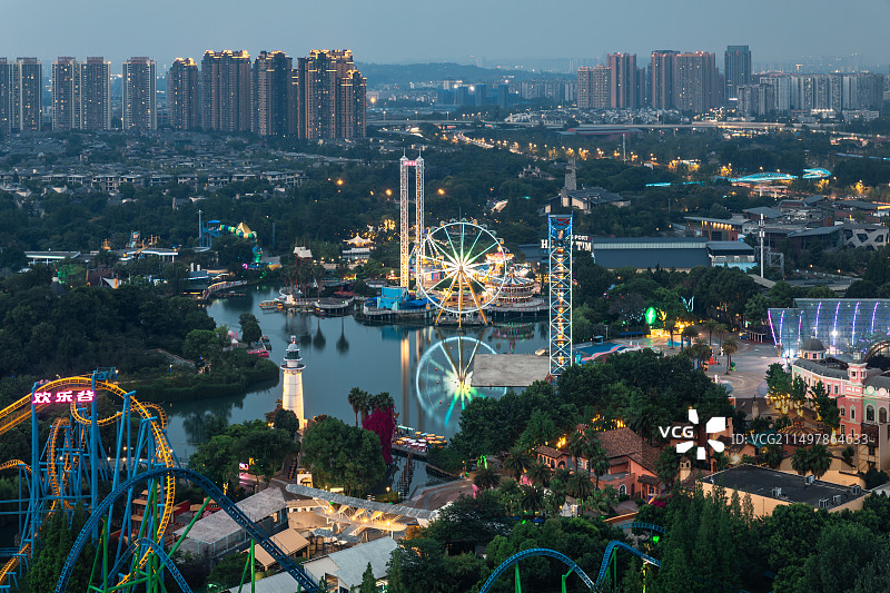 成都欢乐谷夜景1图片素材