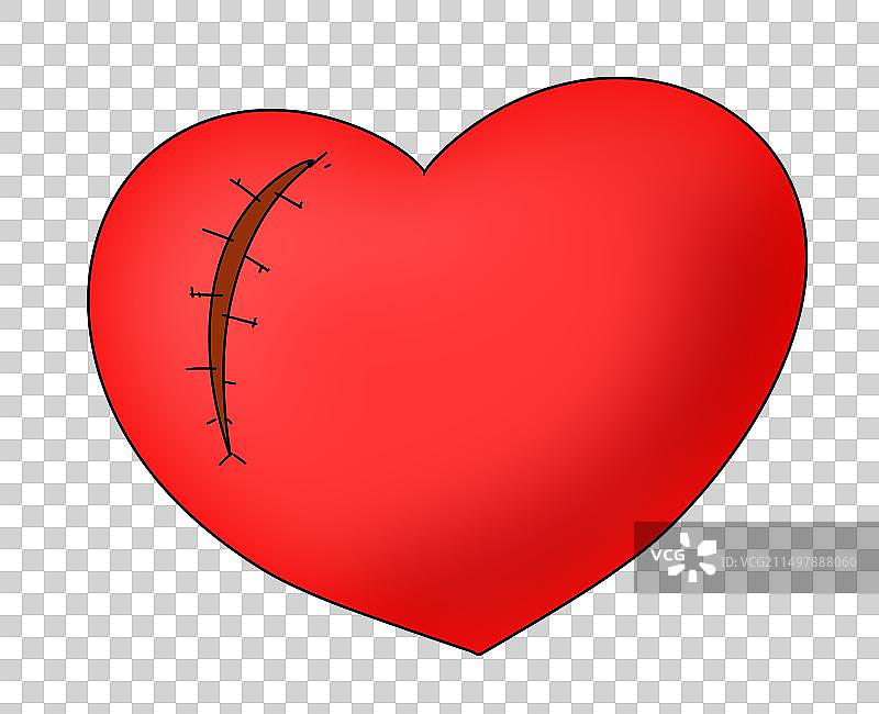 爱心，伤心，心形，心脏，医学，器官，心，心脏病，描边风格简笔画设计元素描边风格简笔画设计元素图片素材