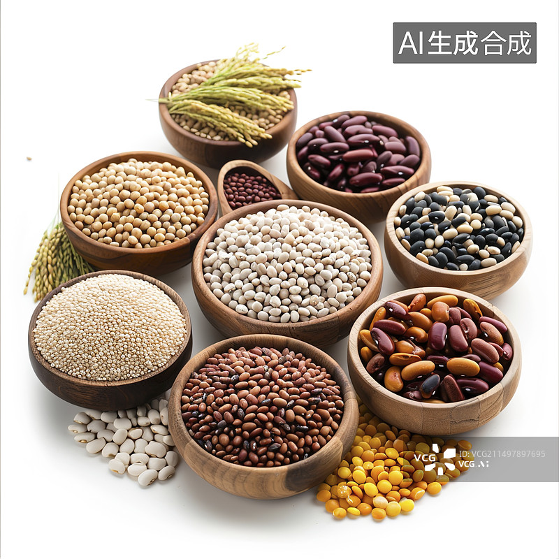 【AI数字艺术】五谷杂粮俯拍视角图片素材