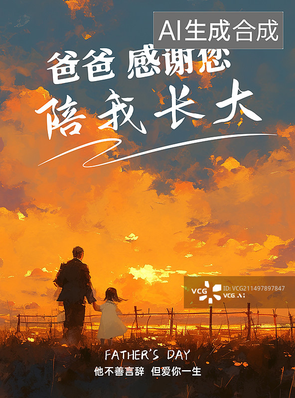 【AI数字艺术】父亲节海报图片素材