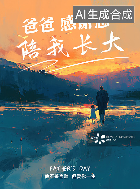 【AI数字艺术】父亲节海报图片素材