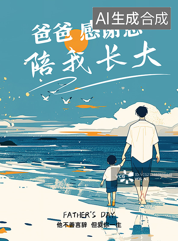 【AI数字艺术】父亲节海报图片素材