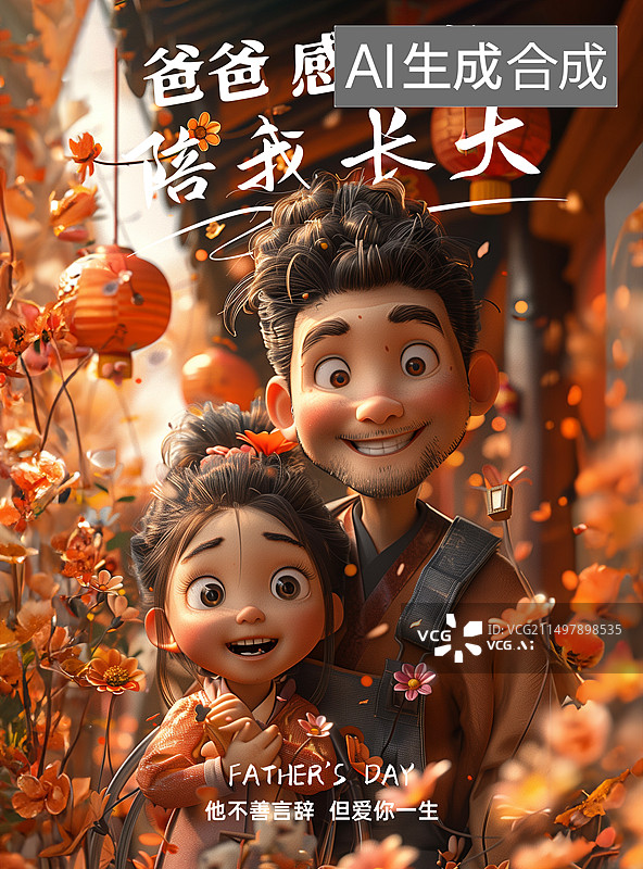 【AI数字艺术】父亲节海报图片素材