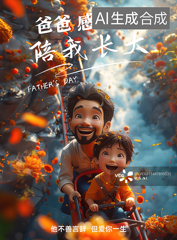 【AI数字艺术】父亲节海报图片素材