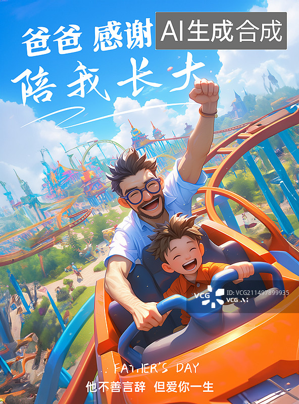 【AI数字艺术】父亲节海报图片素材