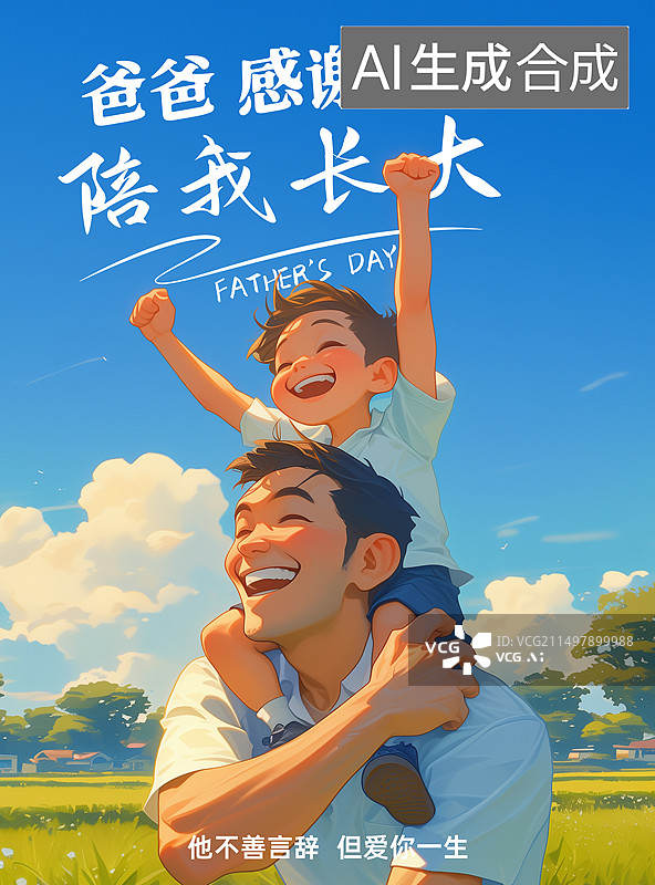 【AI数字艺术】父亲节海报图片素材