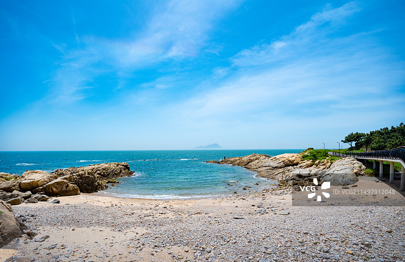 山东省青岛，黄岛区连三岛海景图片素材