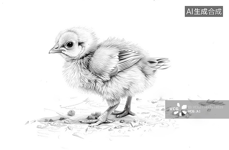 【AI数字艺术】小鸡,养殖,家畜,手绘,插画图片素材