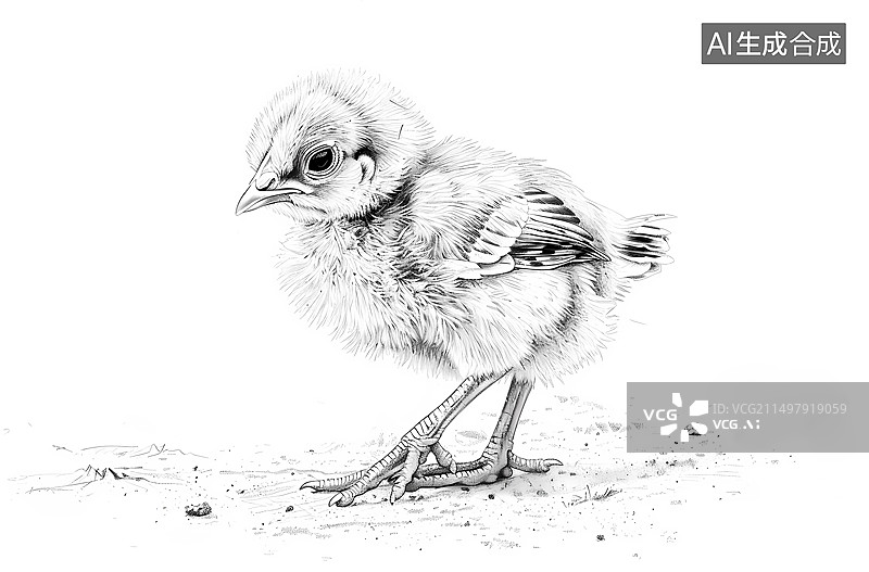 【AI数字艺术】小鸡,养殖,家畜,手绘,插画图片素材