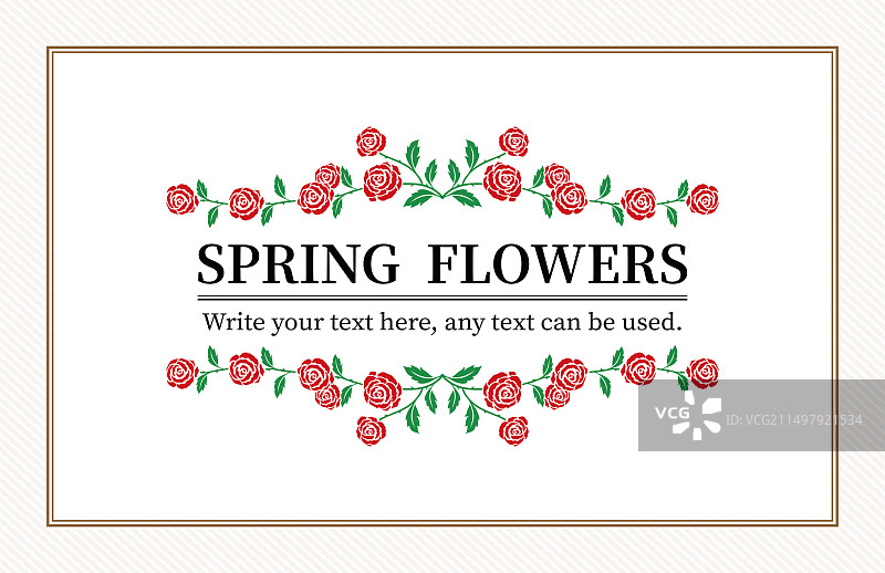 玫瑰花标题卡片设计模板图片素材