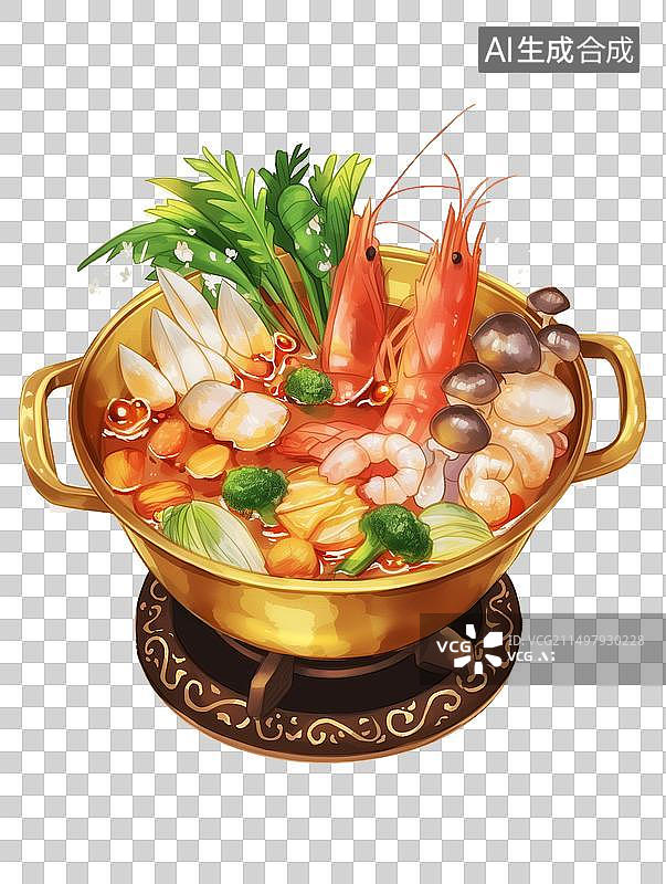 【AI数字艺术】火锅插画免抠元素无背景PNG图片素材