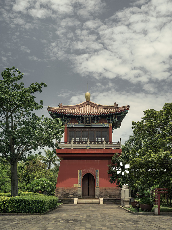 "澄迈八景"之一盈滨半岛永庆寺鼓楼佛教圣地3A级风景旅游区图片素材