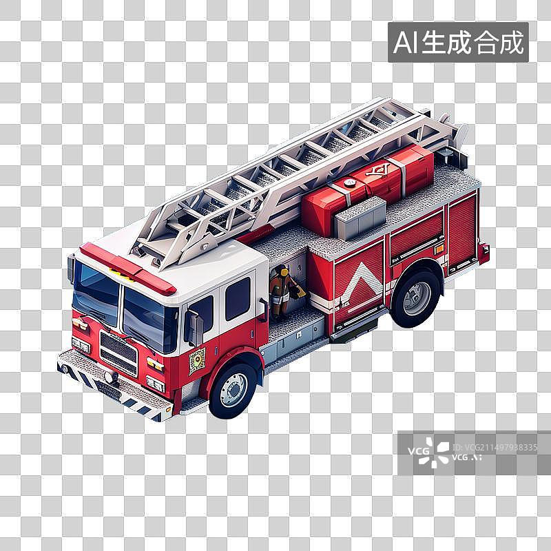 【AI数字艺术】消防车图片素材