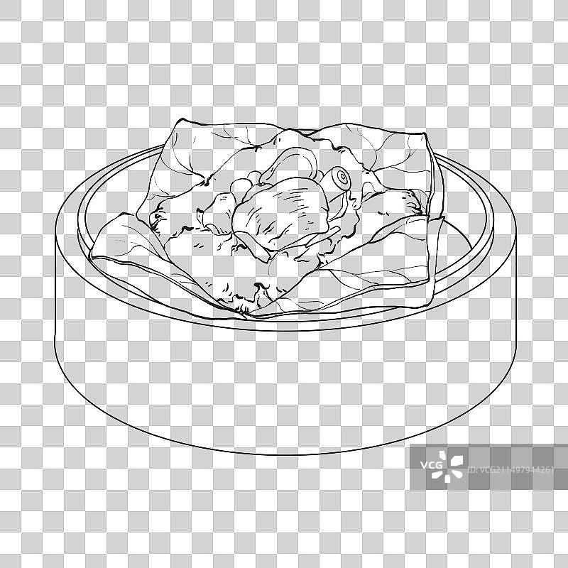 中国传统美食广式点心糯米鸡图片素材