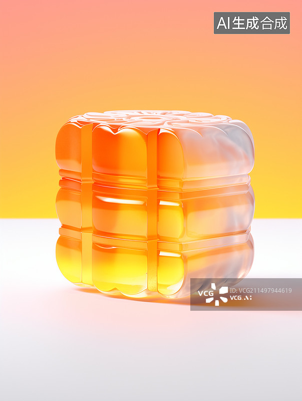 【AI数字艺术】中秋节月透明质感月饼插画图片素材