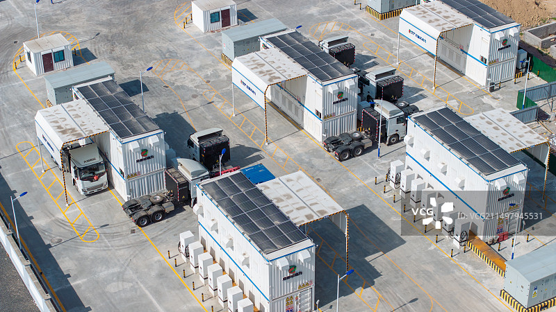 河南省周口市港区国家储能重卡换电站新能源换电站图片素材